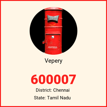 Vepery pin code, district Chennai in Tamil Nadu