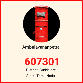 Ambalavananpettai pin code, district Cuddalore in Tamil Nadu
