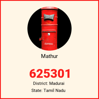 Mathur pin code, district Madurai in Tamil Nadu