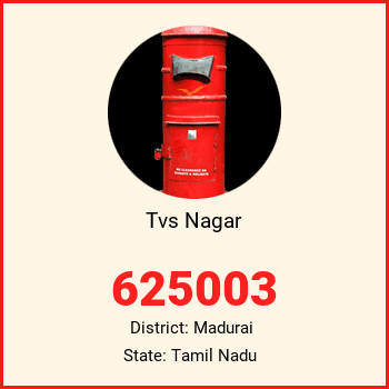 Tvs Nagar pin code, district Madurai in Tamil Nadu