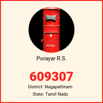 Porayar R.S. pin code, district Nagapattinam in Tamil Nadu