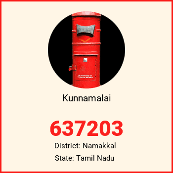 Kunnamalai pin code, district Namakkal in Tamil Nadu