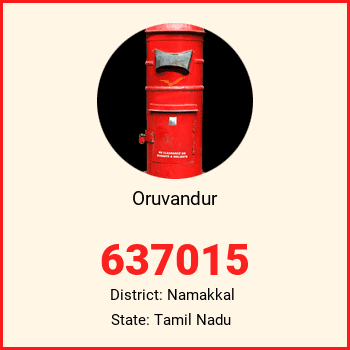Oruvandur pin code, district Namakkal in Tamil Nadu