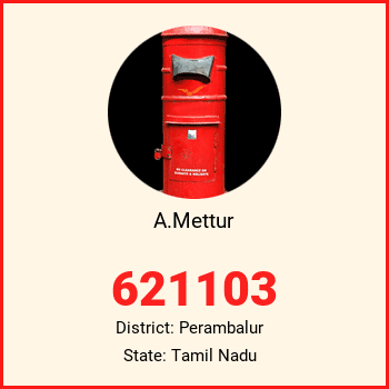A.Mettur pin code, district Perambalur in Tamil Nadu