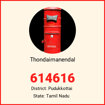Thondaimanendal pin code, district Pudukkottai in Tamil Nadu