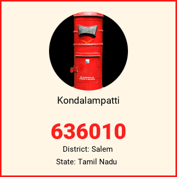Kondalampatti pin code, district Salem in Tamil Nadu