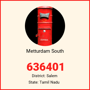 Metturdam South pin code, district Salem in Tamil Nadu