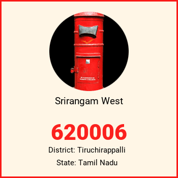Srirangam West pin code, district Tiruchirappalli in Tamil Nadu