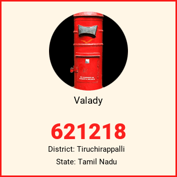 Valady pin code, district Tiruchirappalli in Tamil Nadu