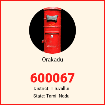Orakadu pin code, district Tiruvallur in Tamil Nadu