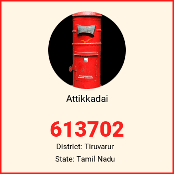 Attikkadai pin code, district Tiruvarur in Tamil Nadu