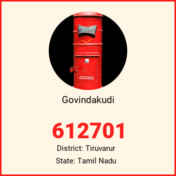 Govindakudi pin code, district Tiruvarur in Tamil Nadu