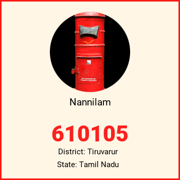 Nannilam pin code, district Tiruvarur in Tamil Nadu