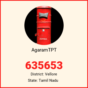 AgaramTPT pin code, district Vellore in Tamil Nadu