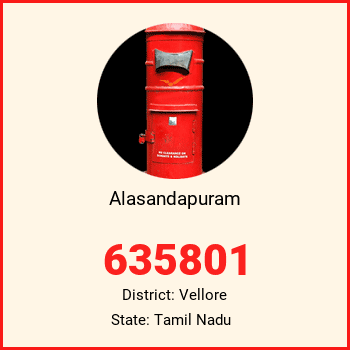 Alasandapuram pin code, district Vellore in Tamil Nadu