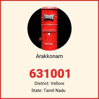 Arakkonam pin code, district Vellore in Tamil Nadu