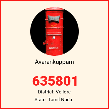 Avarankuppam pin code, district Vellore in Tamil Nadu