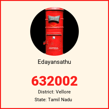 Edayansathu pin code, district Vellore in Tamil Nadu