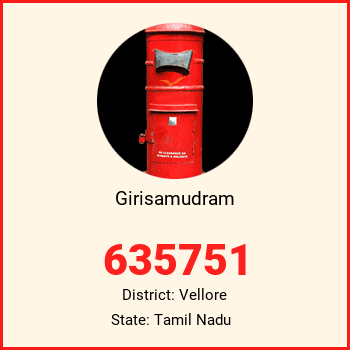 Girisamudram pin code, district Vellore in Tamil Nadu