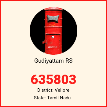 Gudiyattam RS pin code, district Vellore in Tamil Nadu