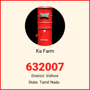Ka Farm pin code, district Vellore in Tamil Nadu