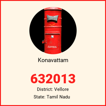 Konavattam pin code, district Vellore in Tamil Nadu