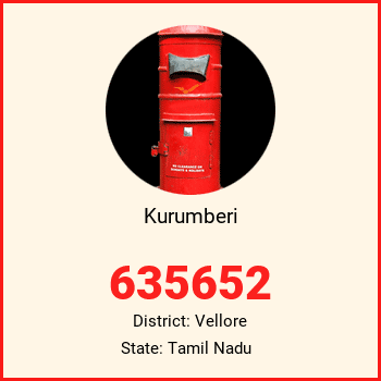 Kurumberi pin code, district Vellore in Tamil Nadu