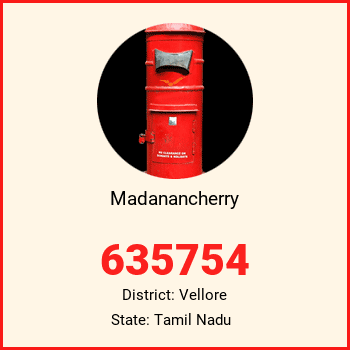 Madanancherry pin code, district Vellore in Tamil Nadu