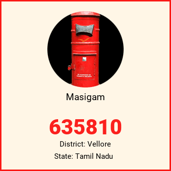 Masigam pin code, district Vellore in Tamil Nadu