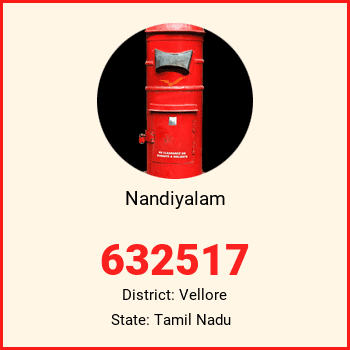 Nandiyalam pin code, district Vellore in Tamil Nadu