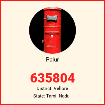 Palur pin code, district Vellore in Tamil Nadu