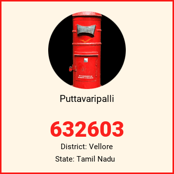 Puttavaripalli pin code, district Vellore in Tamil Nadu