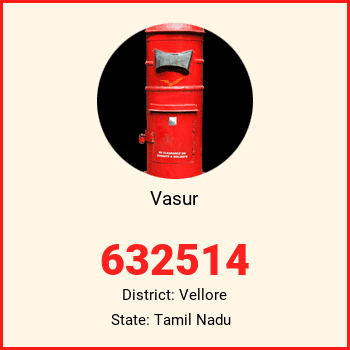 Vasur pin code, district Vellore in Tamil Nadu