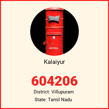 Kalaiyur pin code, district Villupuram in Tamil Nadu