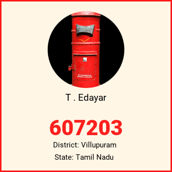 T . Edayar pin code, district Villupuram in Tamil Nadu