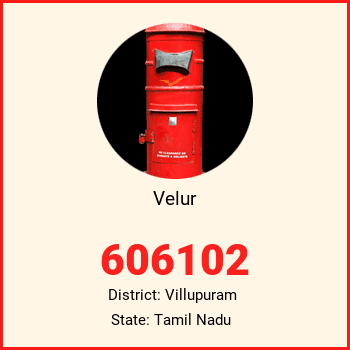 Velur pin code, district Villupuram in Tamil Nadu