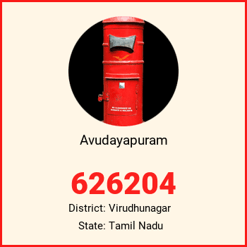 Avudayapuram pin code, district Virudhunagar in Tamil Nadu