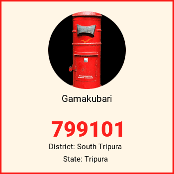 Gamakubari pin code, district South Tripura in Tripura