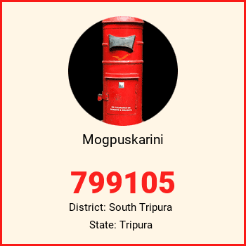 Mogpuskarini pin code, district South Tripura in Tripura