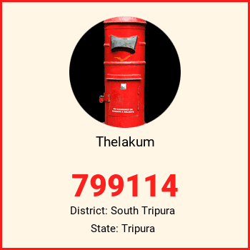 Thelakum pin code, district South Tripura in Tripura