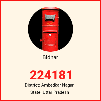 Bidhar pin code, district Ambedkar Nagar in Uttar Pradesh