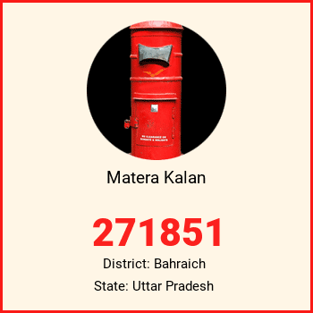 Matera Kalan pin code, district Bahraich in Uttar Pradesh