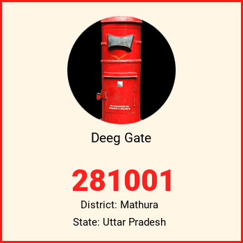 Deeg Gate pin code, district Mathura in Uttar Pradesh
