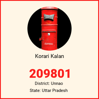 Korari Kalan pin code, district Unnao in Uttar Pradesh