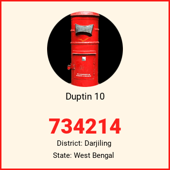 Duptin 10 pin code, district Darjiling in West Bengal