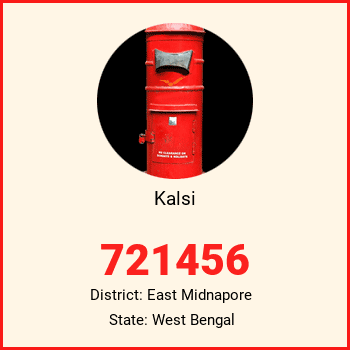 Kalsi pin code, district East Midnapore in West Bengal