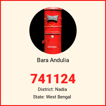 Bara Andulia pin code, district Nadia in West Bengal