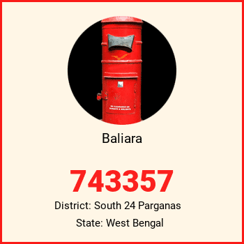 Baliara pin code, district South 24 Parganas in West Bengal