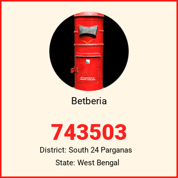 Betberia pin code, district South 24 Parganas in West Bengal