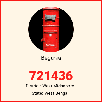 Begunia pin code, district West Midnapore in West Bengal